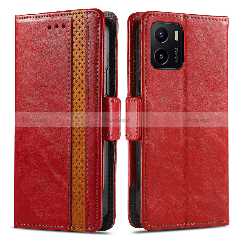 Leather Case Stands Flip Cover Holder S02D for Vivo Y10 t1 Red