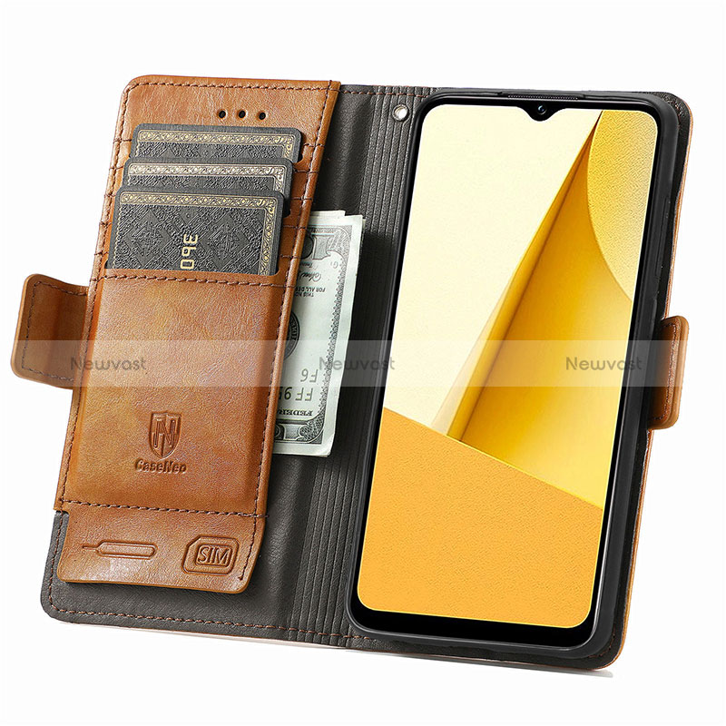 Leather Case Stands Flip Cover Holder S02D for Vivo Y16