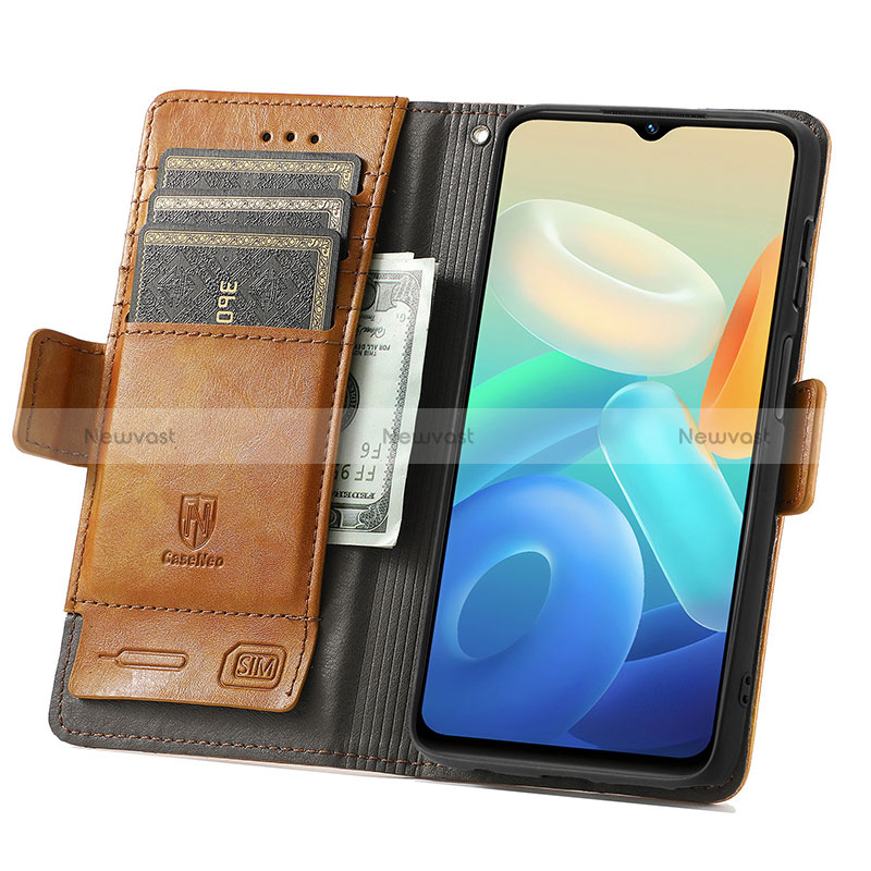 Leather Case Stands Flip Cover Holder S02D for Vivo Y30 5G