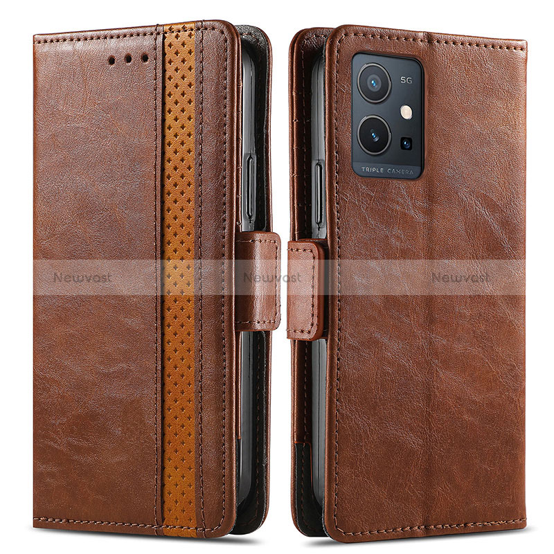 Leather Case Stands Flip Cover Holder S02D for Vivo Y30 5G