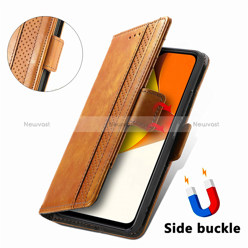 Leather Case Stands Flip Cover Holder S02D for Vivo Y35 4G