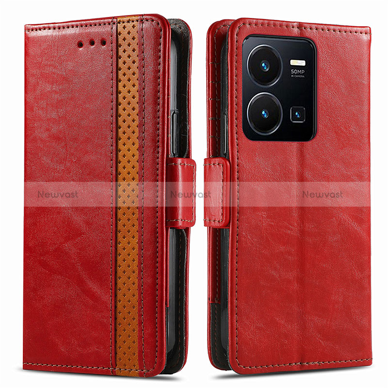 Leather Case Stands Flip Cover Holder S02D for Vivo Y35 4G