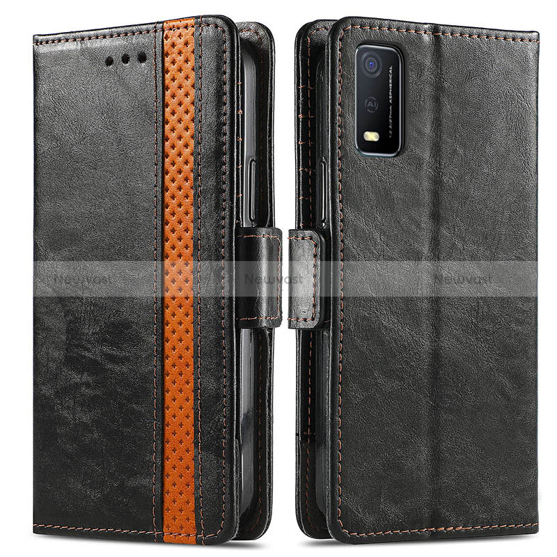 Leather Case Stands Flip Cover Holder S02D for Vivo Y3s (2021)