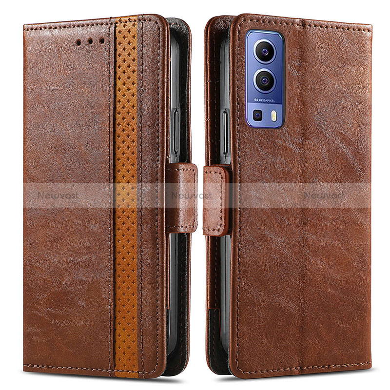 Leather Case Stands Flip Cover Holder S02D for Vivo Y72 5G