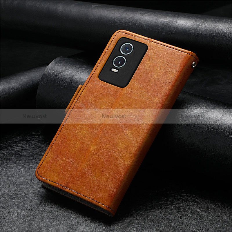 Leather Case Stands Flip Cover Holder S02D for Vivo Y76s 5G