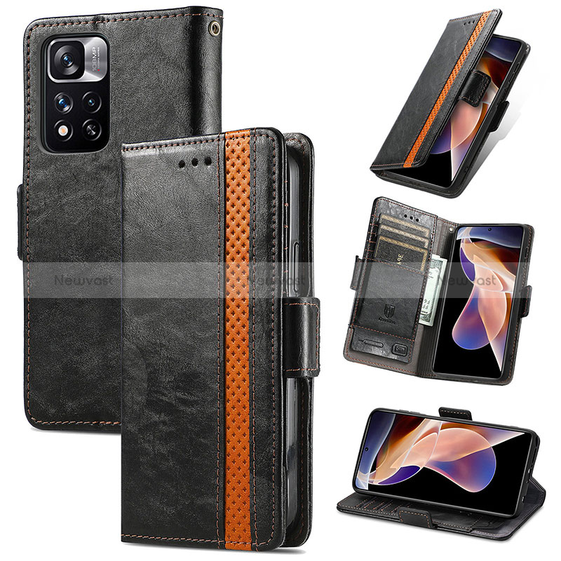 Leather Case Stands Flip Cover Holder S02D for Xiaomi Mi 11i 5G (2022)