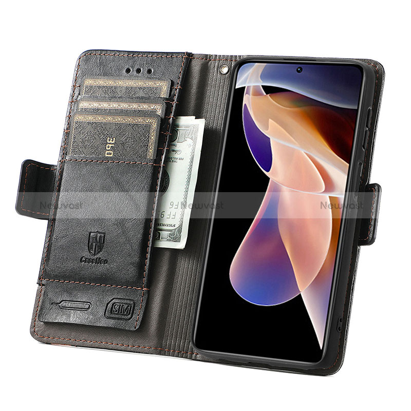 Leather Case Stands Flip Cover Holder S02D for Xiaomi Mi 11i 5G (2022)