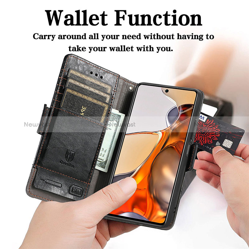 Leather Case Stands Flip Cover Holder S02D for Xiaomi Mi 11T 5G