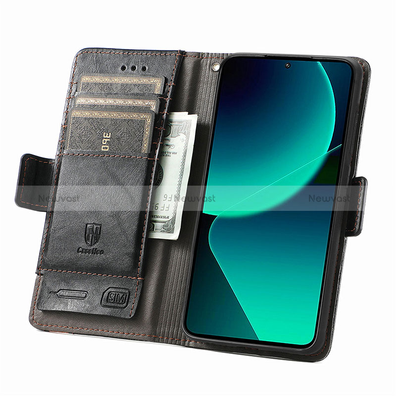 Leather Case Stands Flip Cover Holder S02D for Xiaomi Mi 13T Pro 5G