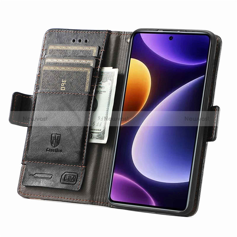 Leather Case Stands Flip Cover Holder S02D for Xiaomi Poco F5 5G