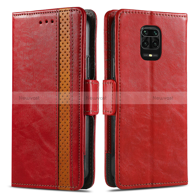 Leather Case Stands Flip Cover Holder S02D for Xiaomi Poco M2 Pro Red
