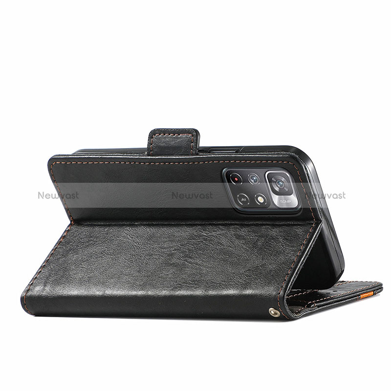 Leather Case Stands Flip Cover Holder S02D for Xiaomi Poco M4 Pro 5G