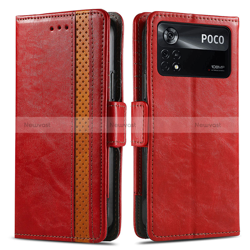 Leather Case Stands Flip Cover Holder S02D for Xiaomi Poco X4 Pro 5G