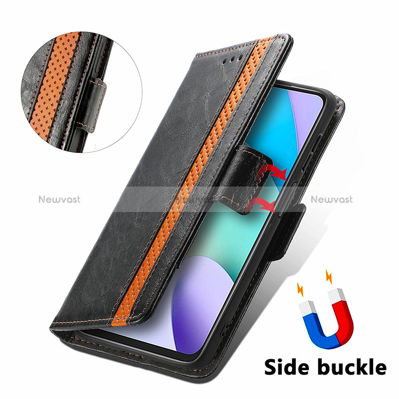 Leather Case Stands Flip Cover Holder S02D for Xiaomi Redmi 10 (2022)