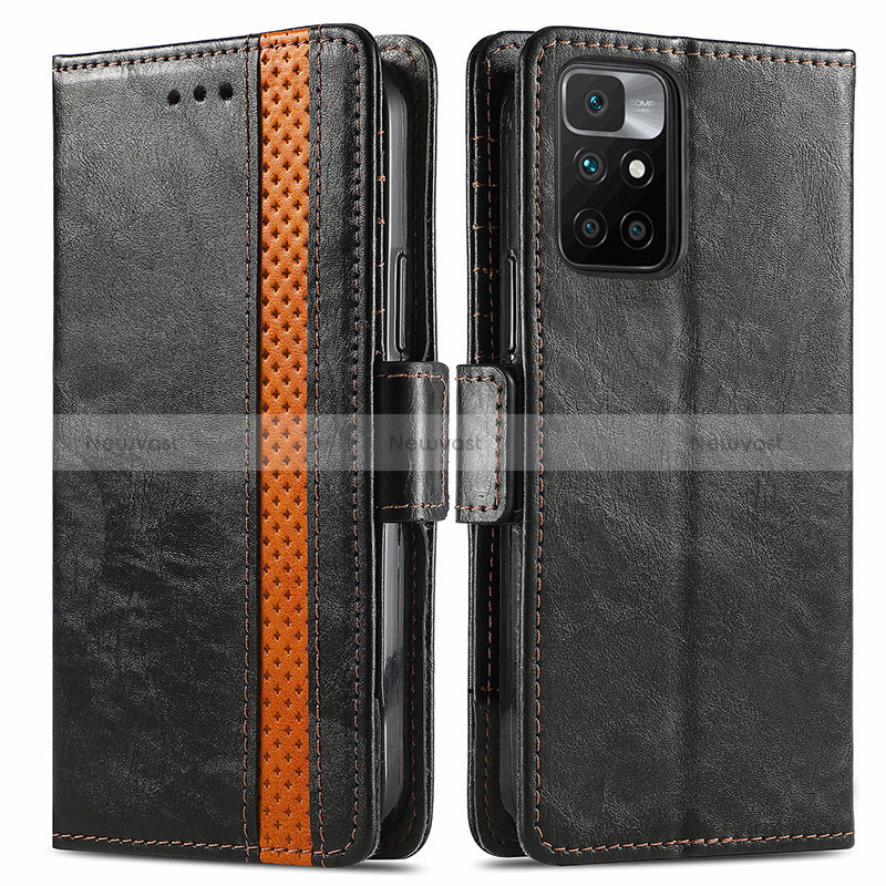 Leather Case Stands Flip Cover Holder S02D for Xiaomi Redmi 10 (2022)