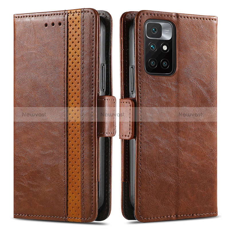 Leather Case Stands Flip Cover Holder S02D for Xiaomi Redmi 10 (2022)