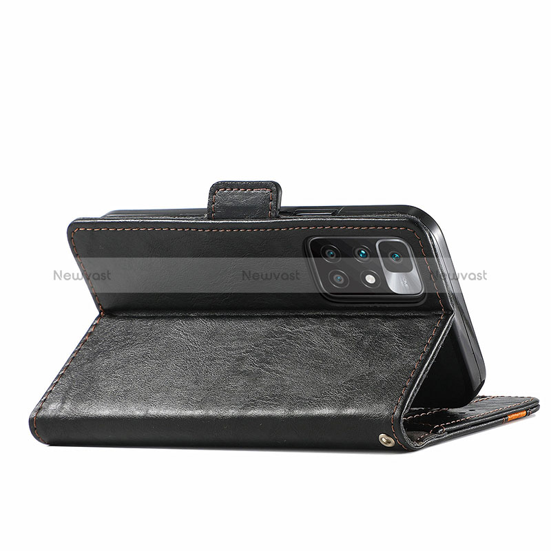 Leather Case Stands Flip Cover Holder S02D for Xiaomi Redmi 10 (2022)