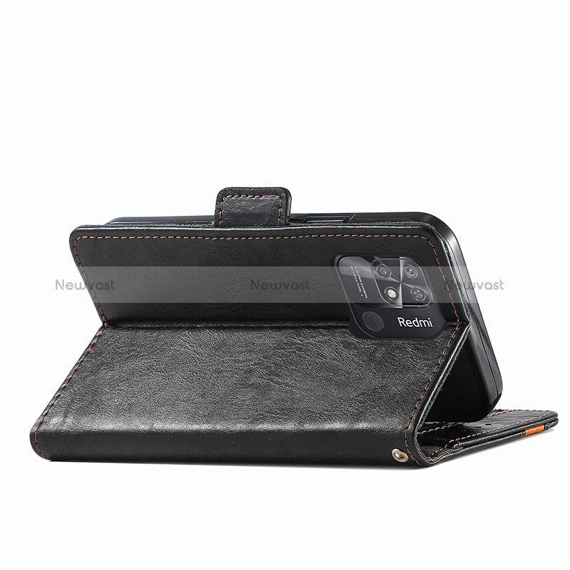 Leather Case Stands Flip Cover Holder S02D for Xiaomi Redmi 10 Power