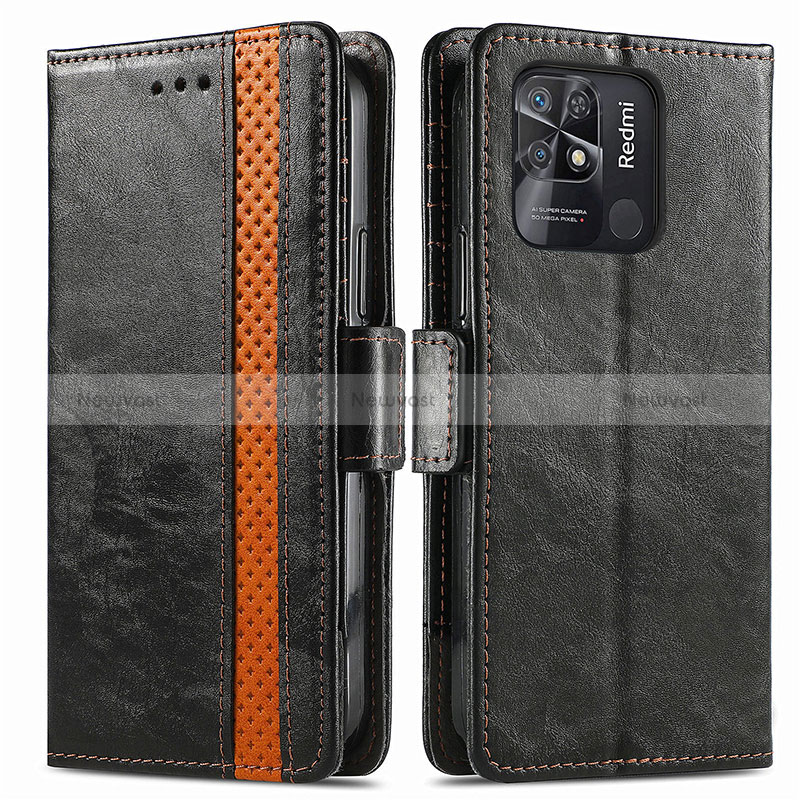 Leather Case Stands Flip Cover Holder S02D for Xiaomi Redmi 10 Power