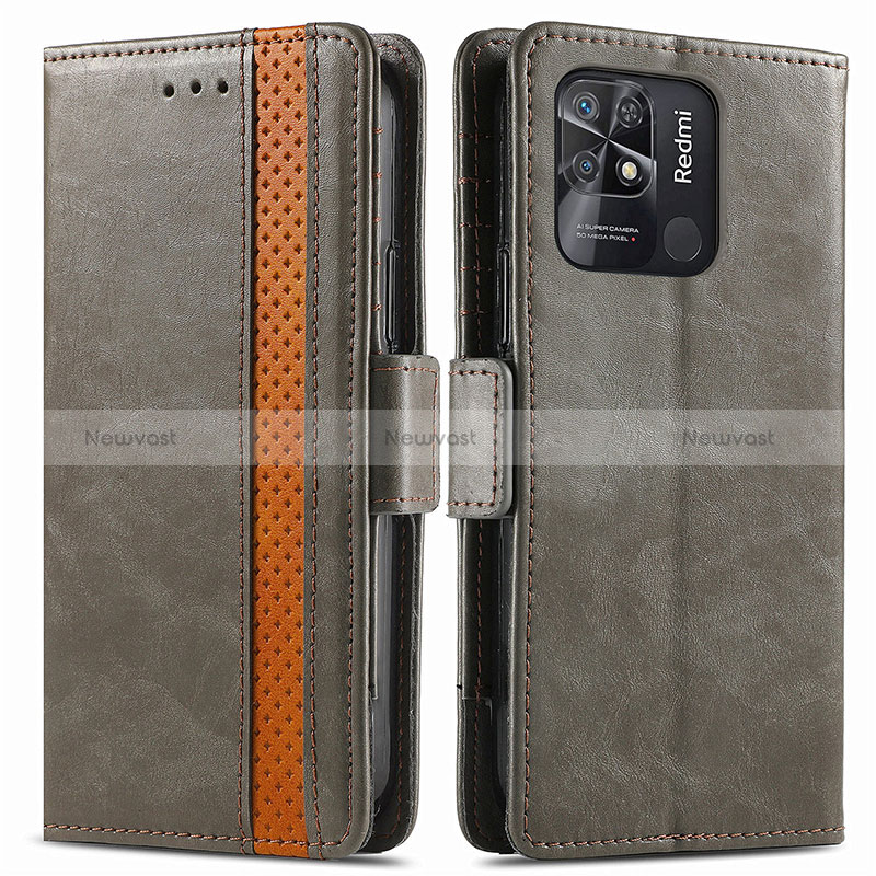 Leather Case Stands Flip Cover Holder S02D for Xiaomi Redmi 10 Power