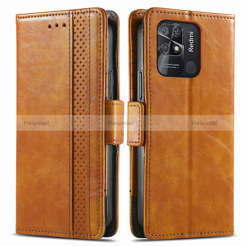 Leather Case Stands Flip Cover Holder S02D for Xiaomi Redmi 10 Power