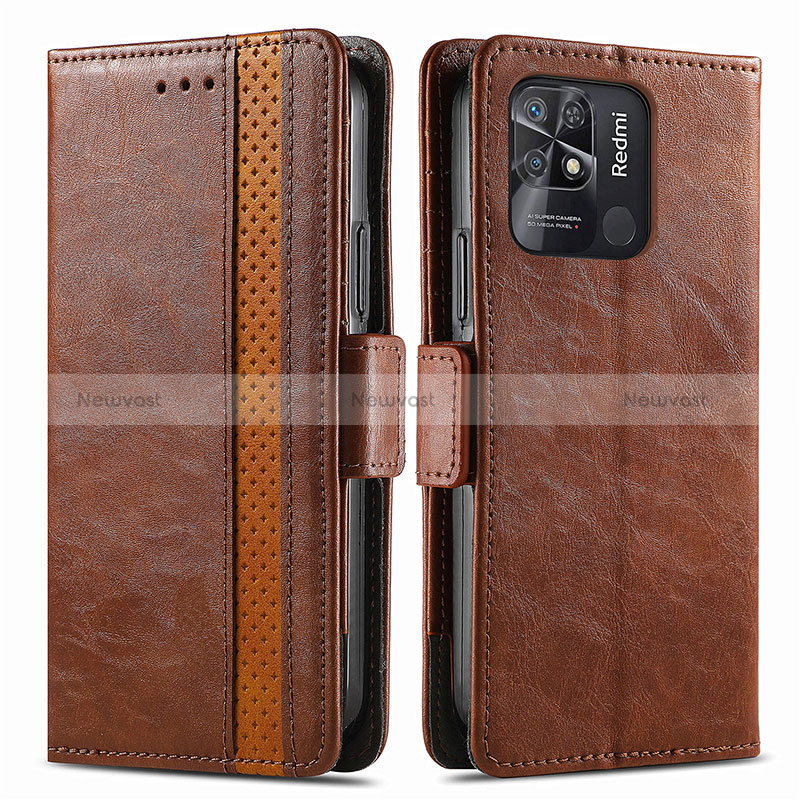 Leather Case Stands Flip Cover Holder S02D for Xiaomi Redmi 10C 4G