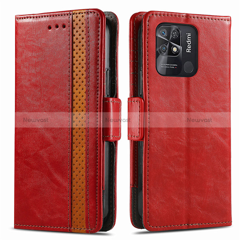 Leather Case Stands Flip Cover Holder S02D for Xiaomi Redmi 10C 4G