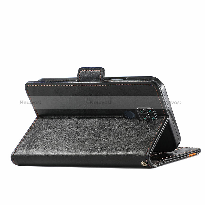 Leather Case Stands Flip Cover Holder S02D for Xiaomi Redmi 10X 4G