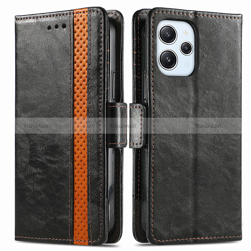 Leather Case Stands Flip Cover Holder S02D for Xiaomi Redmi 12 4G