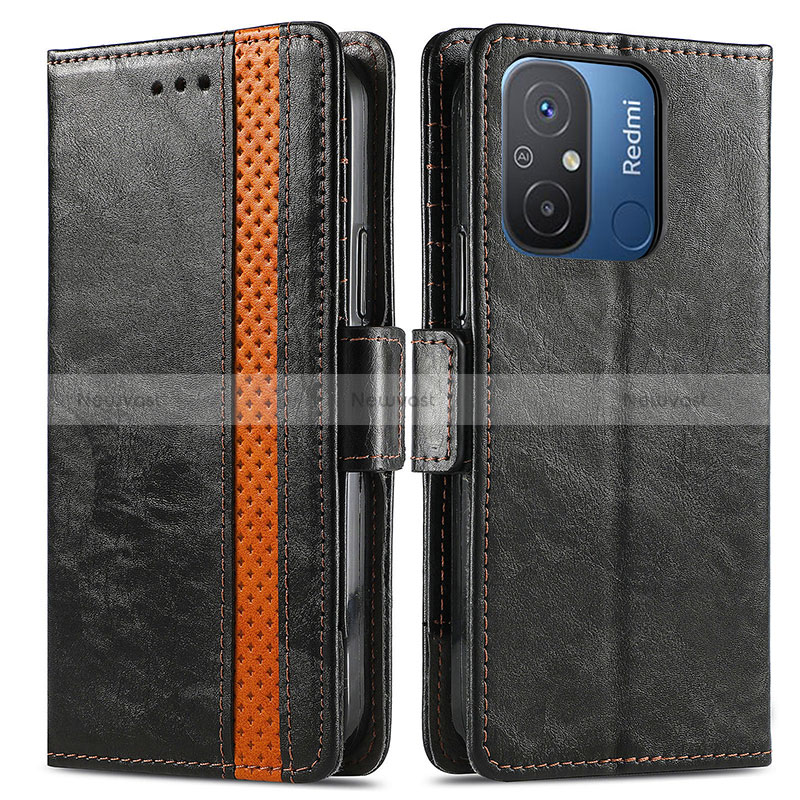 Leather Case Stands Flip Cover Holder S02D for Xiaomi Redmi 12C 4G