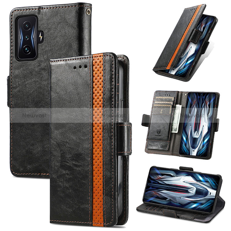 Leather Case Stands Flip Cover Holder S02D for Xiaomi Redmi K50 Gaming AMG F1 5G