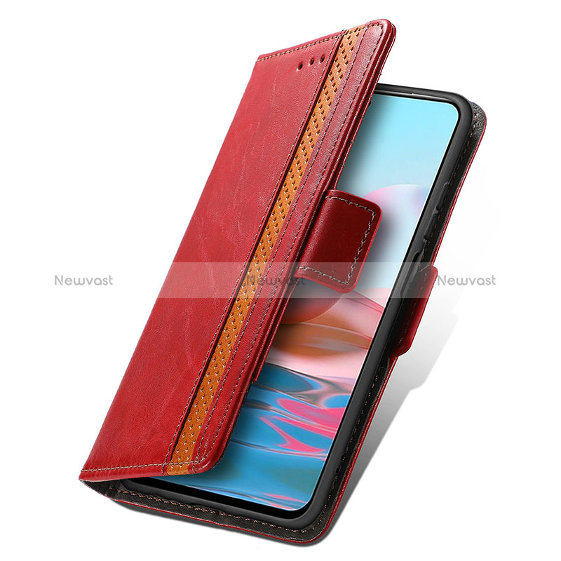 Leather Case Stands Flip Cover Holder S02D for Xiaomi Redmi Note 10 4G