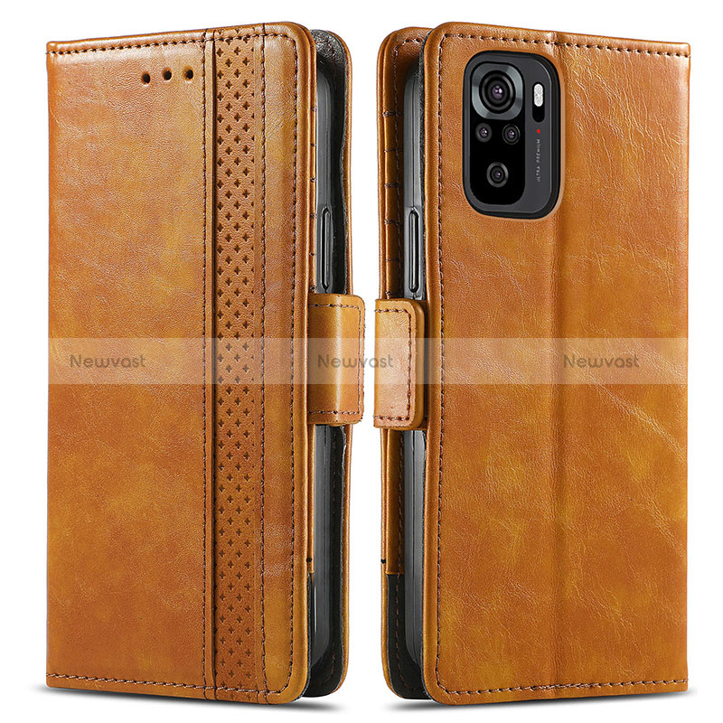 Leather Case Stands Flip Cover Holder S02D for Xiaomi Redmi Note 10 4G