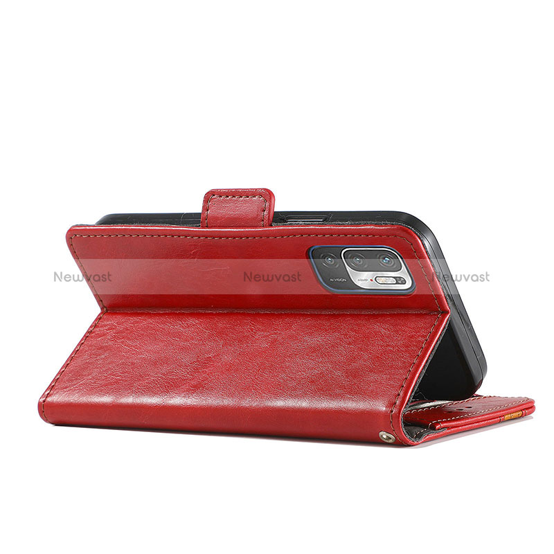 Leather Case Stands Flip Cover Holder S02D for Xiaomi Redmi Note 10 5G