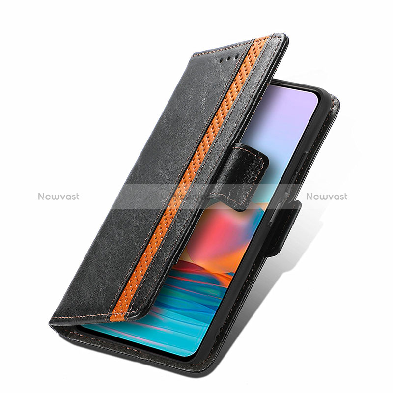 Leather Case Stands Flip Cover Holder S02D for Xiaomi Redmi Note 10 Pro 4G