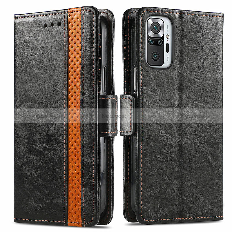 Leather Case Stands Flip Cover Holder S02D for Xiaomi Redmi Note 10 Pro 4G