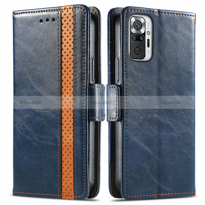 Leather Case Stands Flip Cover Holder S02D for Xiaomi Redmi Note 10 Pro 4G