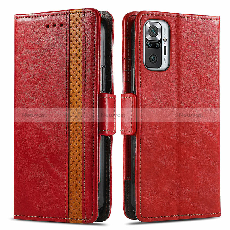 Leather Case Stands Flip Cover Holder S02D for Xiaomi Redmi Note 10 Pro 4G