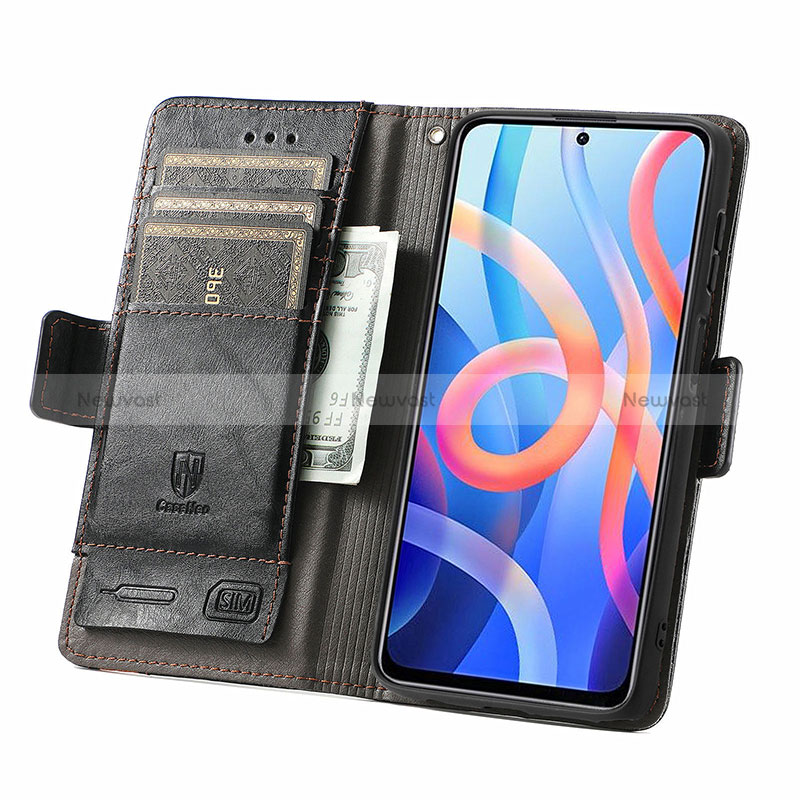 Leather Case Stands Flip Cover Holder S02D for Xiaomi Redmi Note 11S 5G