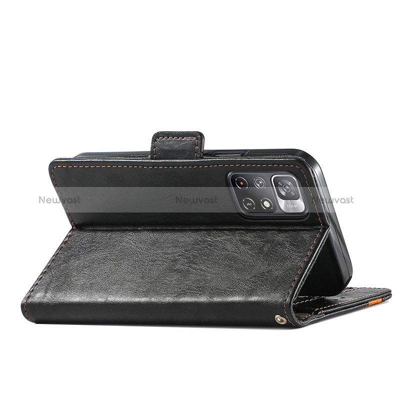 Leather Case Stands Flip Cover Holder S02D for Xiaomi Redmi Note 11S 5G