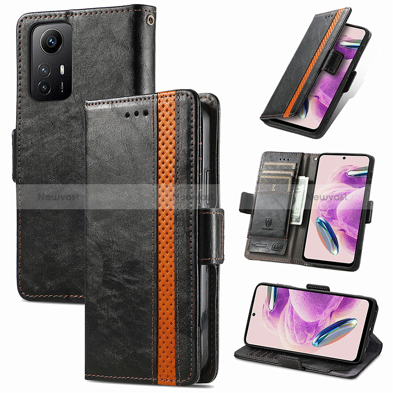 Leather Case Stands Flip Cover Holder S02D for Xiaomi Redmi Note 12S