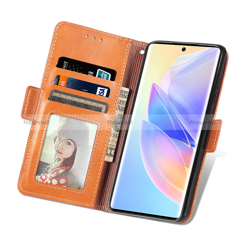 Leather Case Stands Flip Cover Holder S03D for Huawei Honor 60 SE 5G