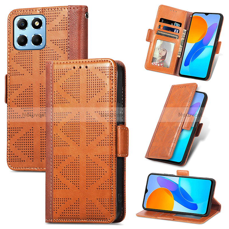 Leather Case Stands Flip Cover Holder S03D for Huawei Honor 70 Lite 5G