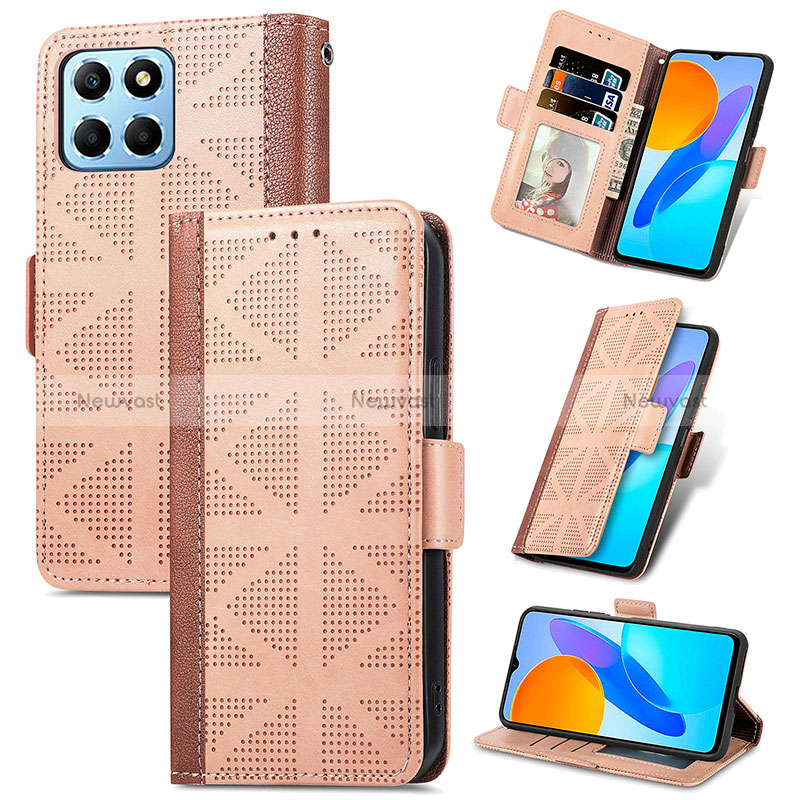 Leather Case Stands Flip Cover Holder S03D for Huawei Honor X6