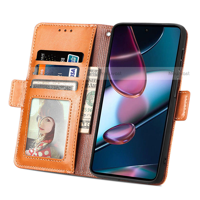 Leather Case Stands Flip Cover Holder S03D for Motorola Moto Edge 30 Pro 5G