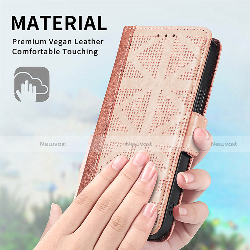 Leather Case Stands Flip Cover Holder S03D for Motorola Moto G 5G (2022)