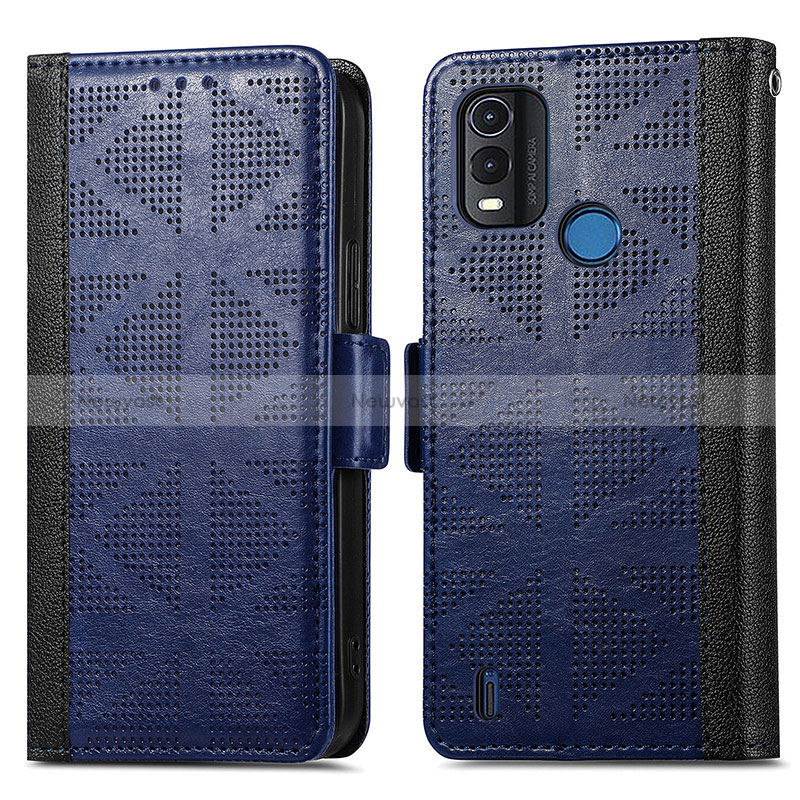 Leather Case Stands Flip Cover Holder S03D for Nokia G11 Plus Blue