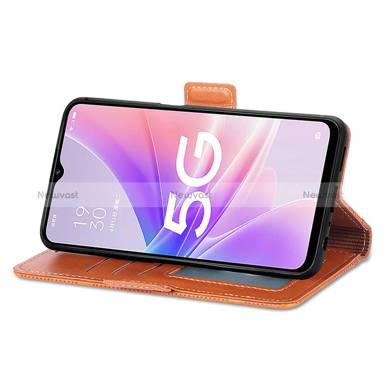Leather Case Stands Flip Cover Holder S03D for Oppo A77 5G