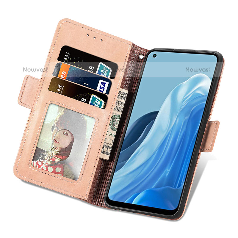 Leather Case Stands Flip Cover Holder S03D for Oppo F21 Pro 4G