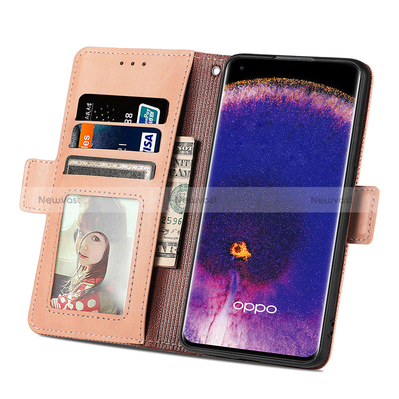 Leather Case Stands Flip Cover Holder S03D for Oppo Find X5 5G